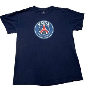 Paris Saint-Germain PSG Mens T-Shirt Navy Blue Graphic Soccer Large